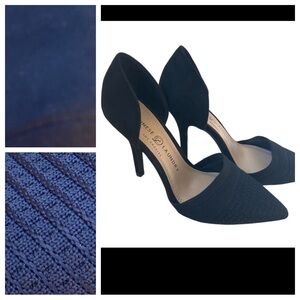 Chinese Laundry Black Textured Suede Heels Size 7 / 37.5 Like New